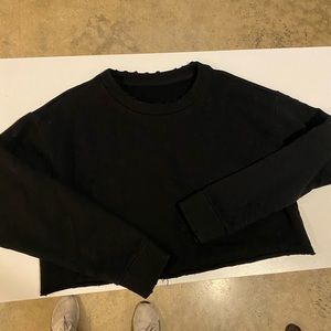 Alo cropped long sleeve ripped pullover